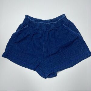 Aerie Blue Cotton Gauze Lounge Shorts Elastic Waist Size M